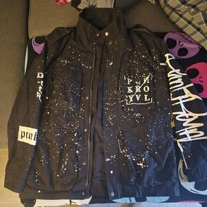 Punk Royal Black Splatter Paint Jacket